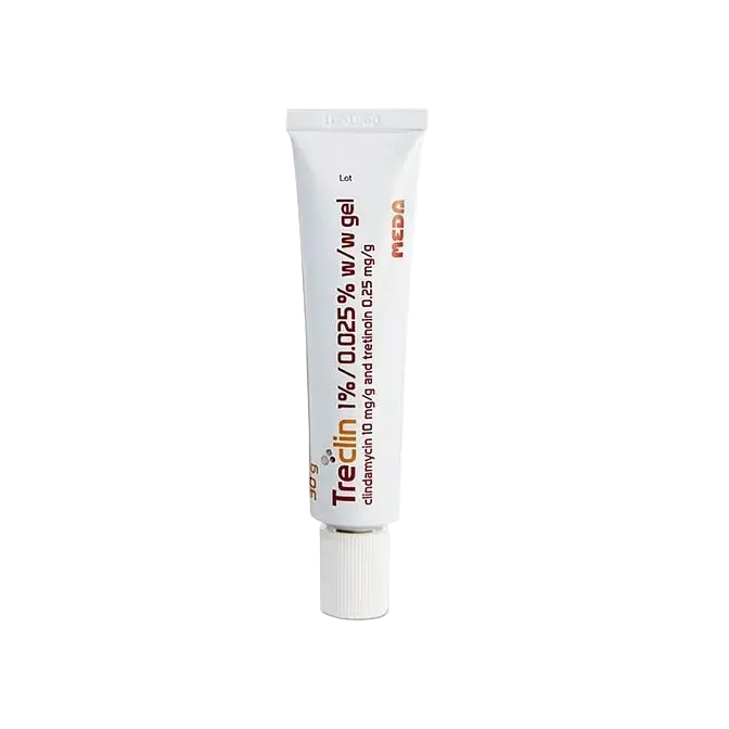 Mylan Treclin Gel prescription acne treatment with clindamycin and tretinoin for moderate acne