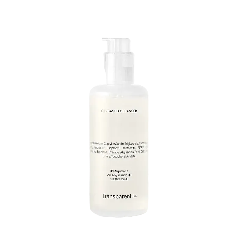 Transparent Lab Oil Based Cleanser with squalane and vitamin E for gentle makeup removal and hydration
