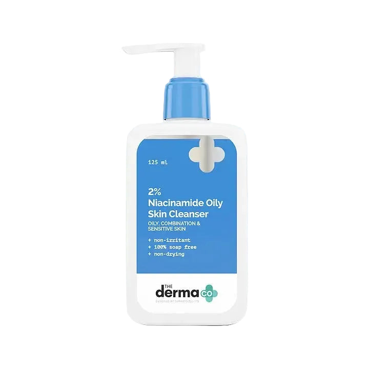 The Derma Co 2% Niacinamide Oily Skin Cleanser for oily sensitive skin with cica and ceramides