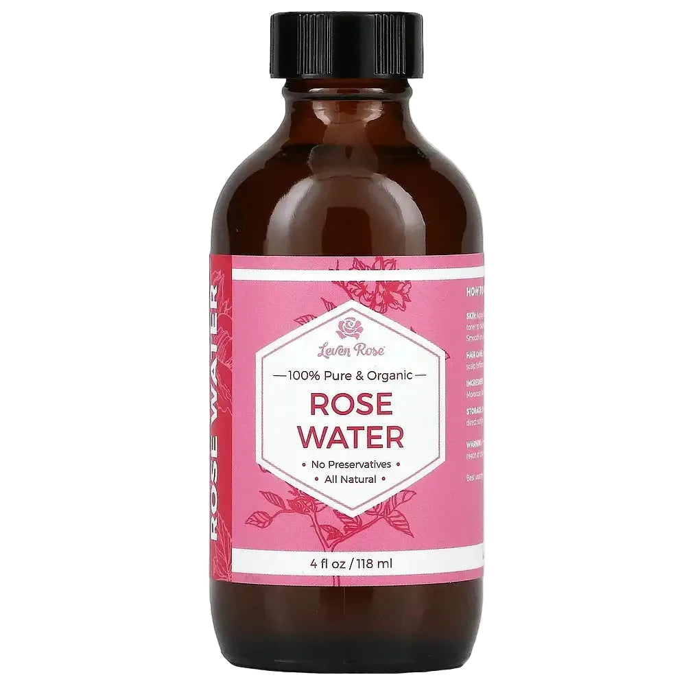 Leven Rose 100% Pure Organic Rose Water for hydration, toning, and pH balancing
