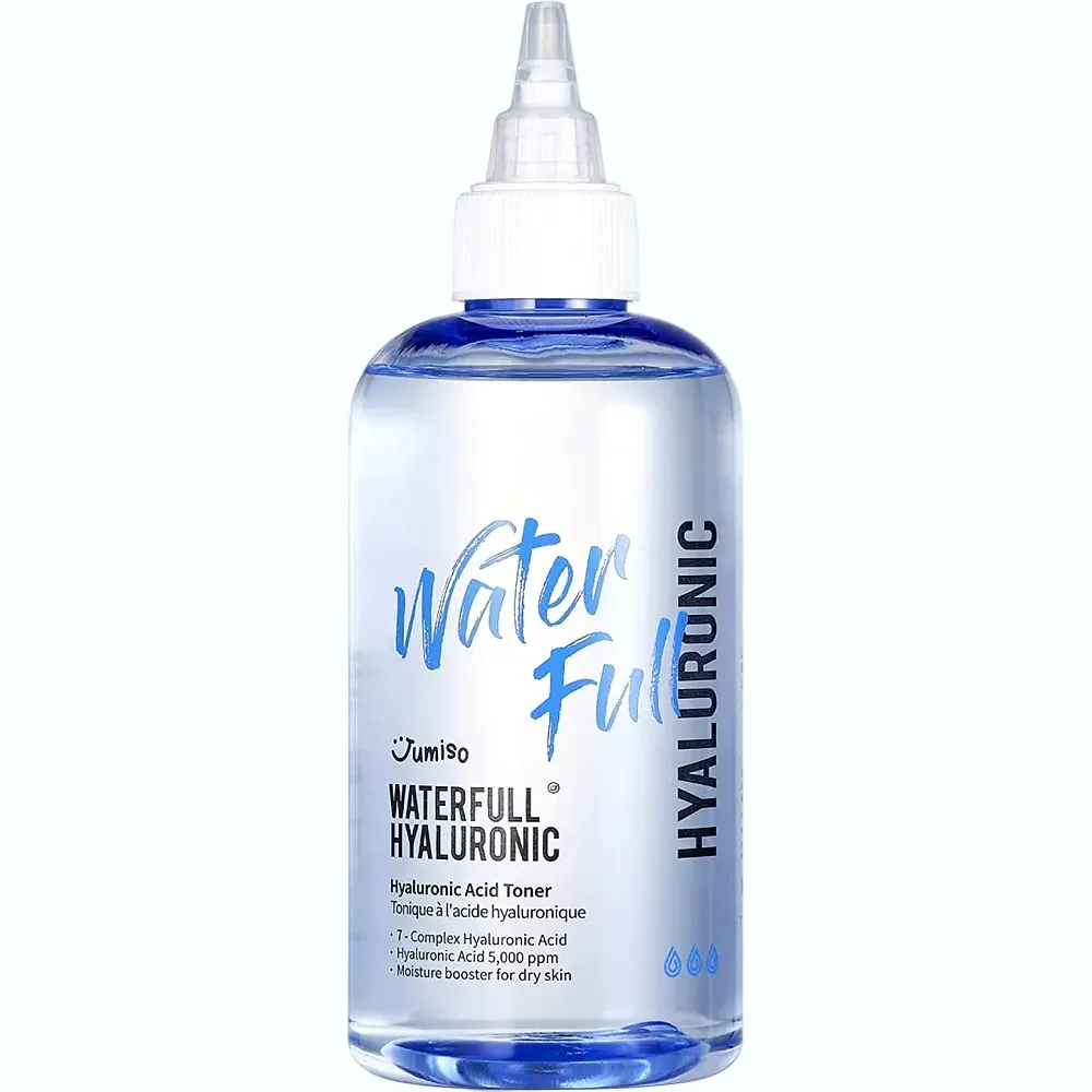 JUMISO Waterfull Hyaluronic Toner with 7 types of hyaluronic acid and ceramides for intense hydration