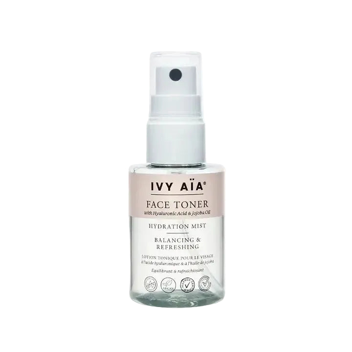 IVY AÏA Face Toner Hydration Mist with hyaluronic acid and jojoba for balancing and hydrating all skin types