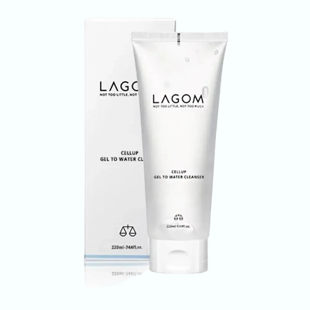 LAGOM Cellup Gel To Water Cleanser with gel-to-water texture for gentle morning cleansing and hydration