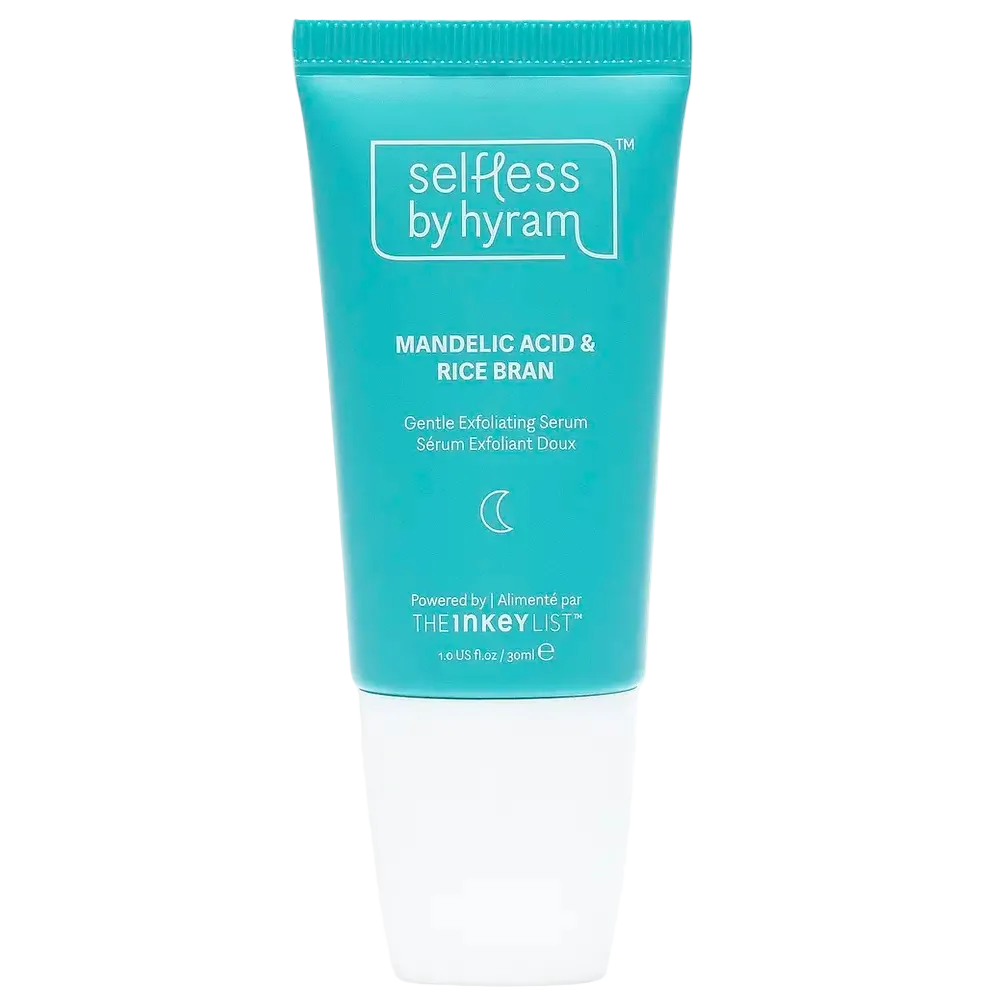 Selfless by Hyram Mandelic Acid & Rice Bran Gentle Exfoliating Serum for smooth even texture and brightening