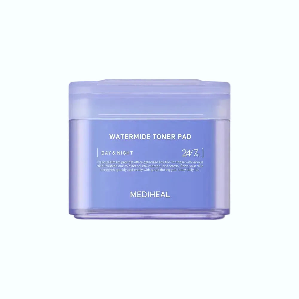 Mediheal Watermide Toner Pad hydrating cooling pads for dry dehydrated skin with Icelandic glacial water