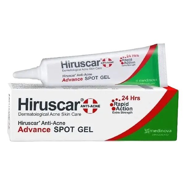 Medinova Hiruscar Anti Acne Advance Spot Gel with salicylic acid and centella for acne-prone skin