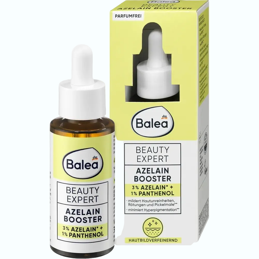 Balea Beauty Expert Azelain Booster serum for acne, hyperpigmentation and brightening with azelaic acid derivative