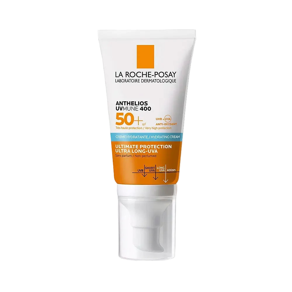 La Roche-Posay Anthelios UVMune 400 SPF50+ sunscreen for hydration and broad spectrum UV protection