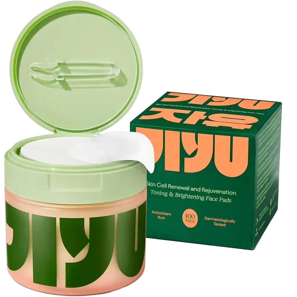 Jiyu Skin Cell Renewal And Rejuvenation Toner Pads with niacinamide, snail mucin and vitamin C for dark spots and anti-aging
