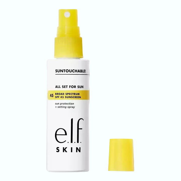 e.l.f. Cosmetics Suntouchable All Set for Sun SPF 45 setting spray with sun protection