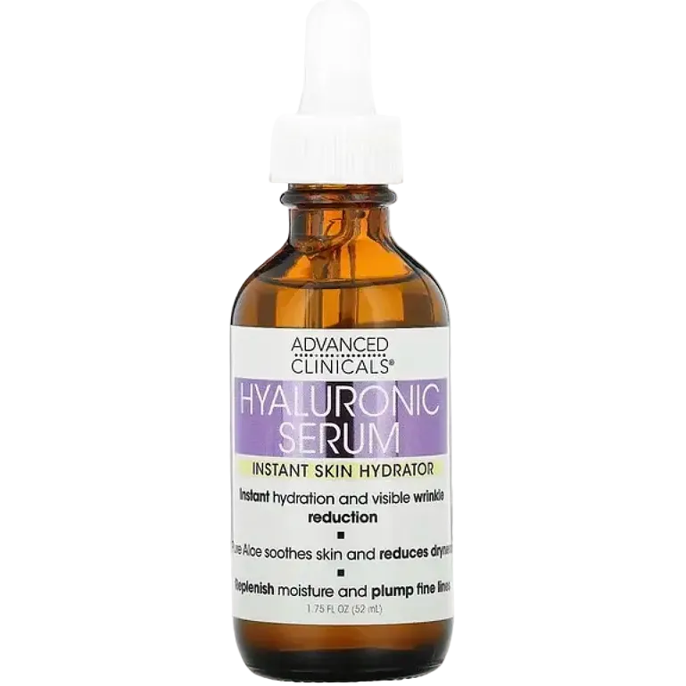 Advanced Clinicals Hyaluronic Acid Hydrating Face Serum for dry skin plumping and moisture