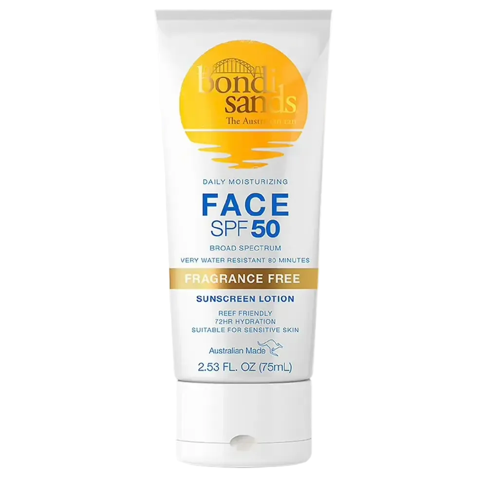 Bondi Sands Daily Moisturizing Face SPF 50 fragrance free sunscreen for hydration and UV protection