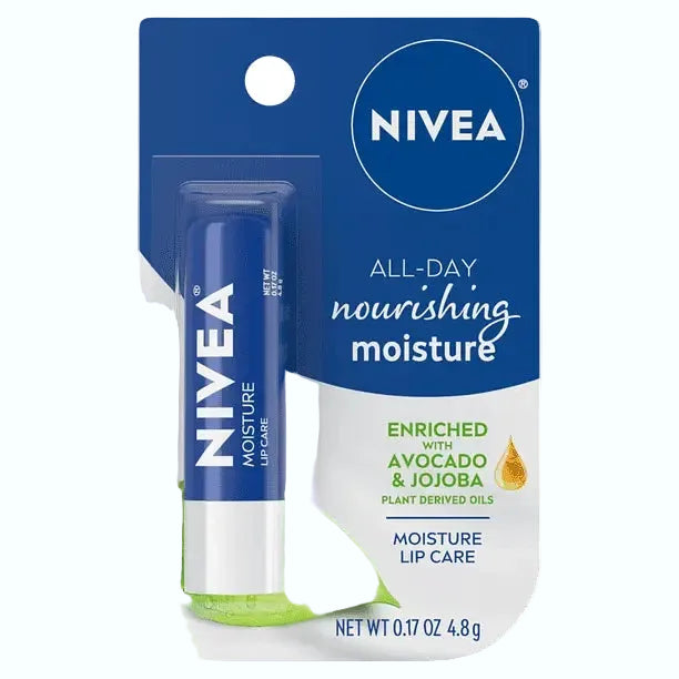 Nivea Moisture Lip Care hydrating lip balm with shea butter and nourishing oils