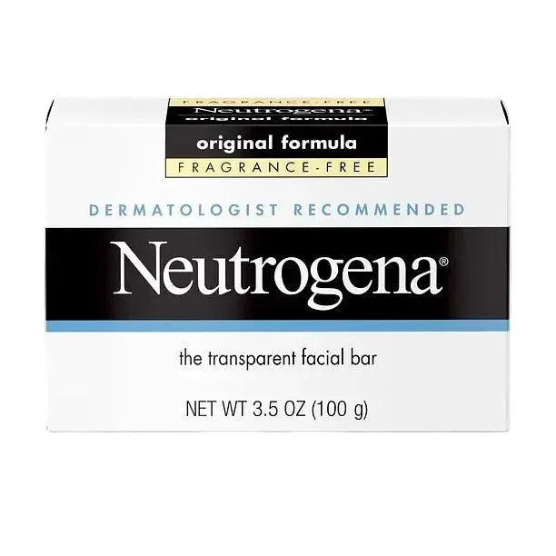 Neutrogena Original Transparent Facial Cleansing Bar fragrance-free glycerin face soap for all skin types