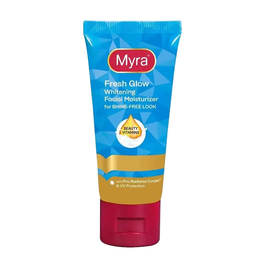Myra Fresh Glow Whitening Facial Moisturizer with niacinamide and vitamin C for brightening and oil control