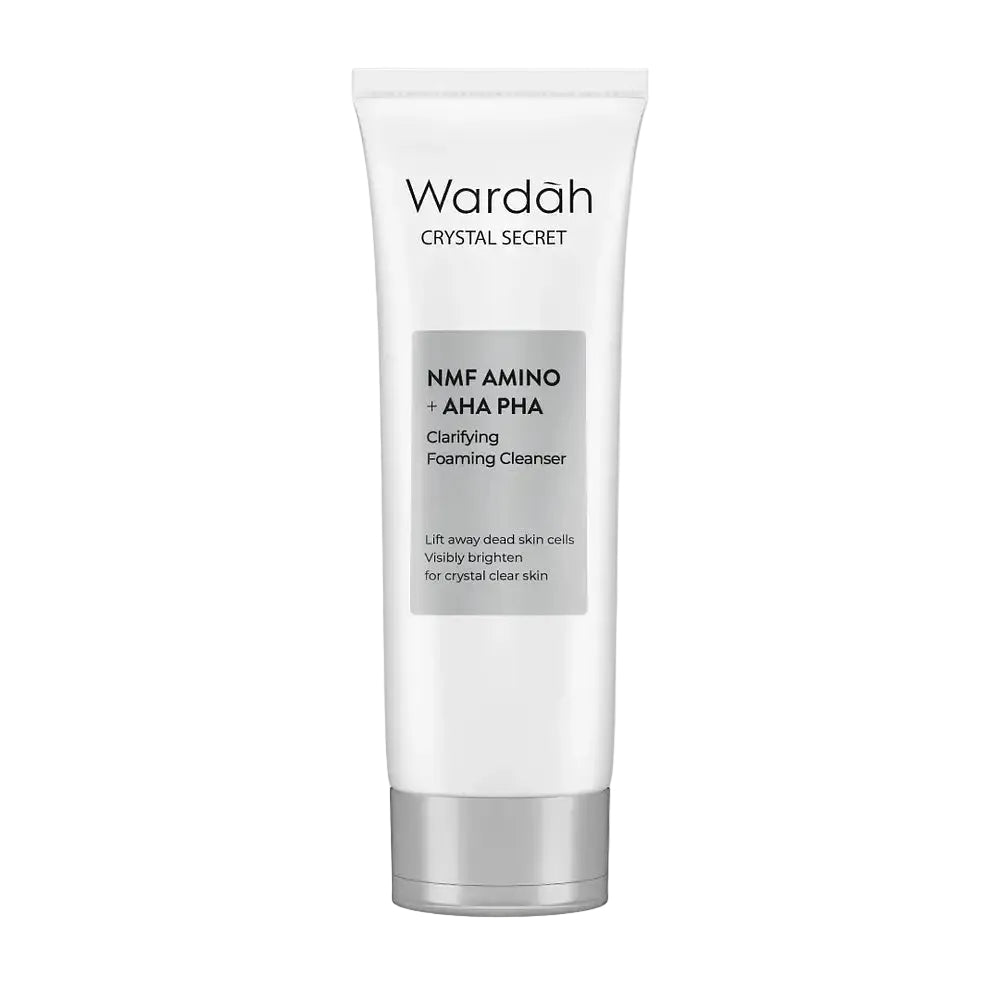 Wardah Crystal Secret NMF Amino AHA PHA Clarifying Foaming Cleanser for brightening and exfoliation