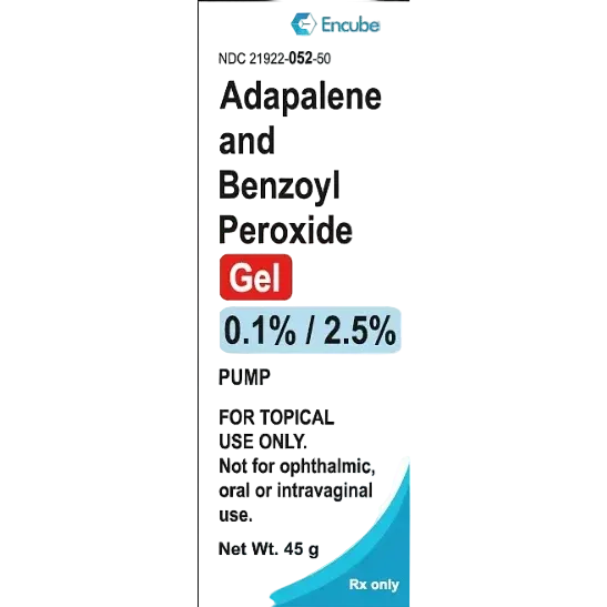 Encube Adapalene and Benzoyl Peroxide Gel 0.1%/2.5% prescription acne treatment