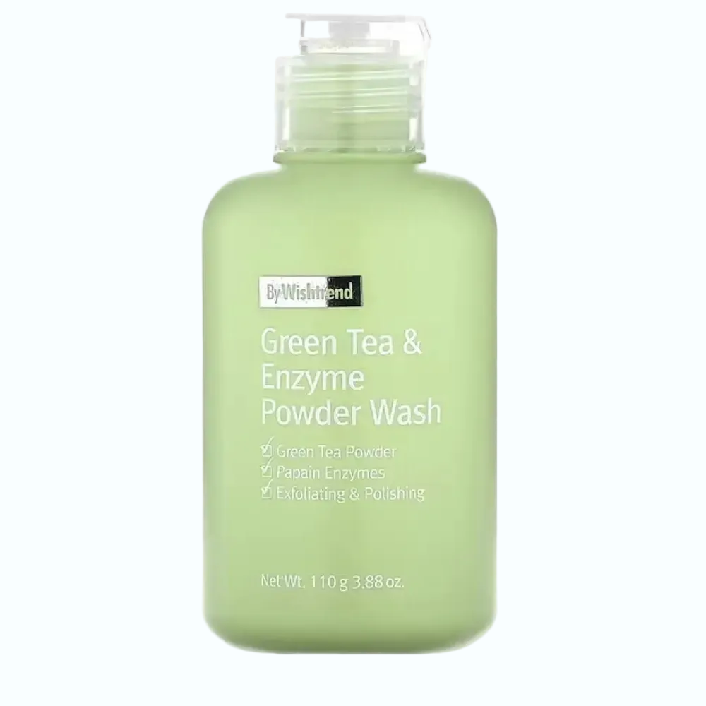 By Wishtrend Green Tea & Enzyme Powder Wash for gentle exfoliation and brightening