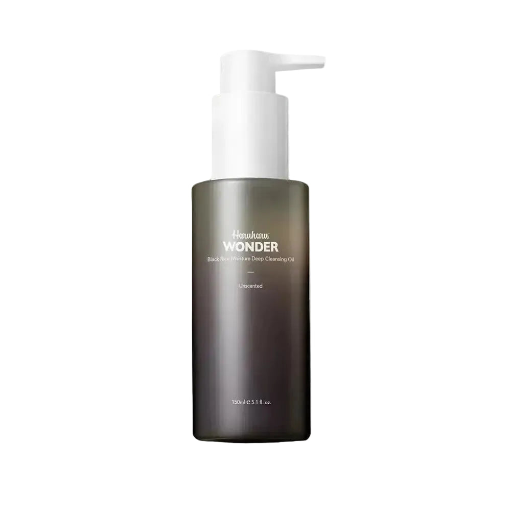 Haruharu Wonder Black Rice Cleansing Oil for gentle makeup removal and hydration with natural plant oils