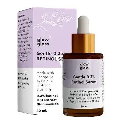 Glow Glass Gentle 0.3% Retinol Serum with oat extract for anti-aging and sensitive skin