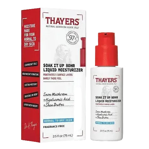 Thayers Soak It Up 80HR Liquid Moisturizer for normal to dry skin with snow mushroom and hyaluronic acid