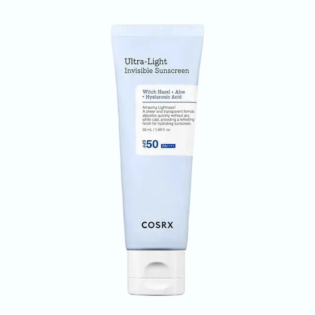 COSRX Ultra-Light Invisible Sunscreen SPF 50 PA++++ chemical sunscreen with niacinamide for oily, acne-prone skin