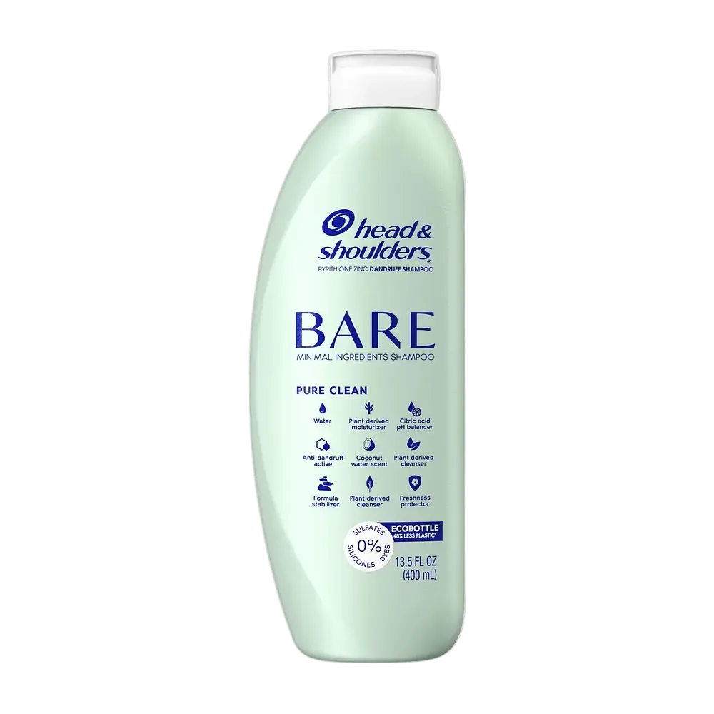 Head & Shoulders Bare Pure Clean Sulfate-Free Dandruff Shampoo with minimal ingredients for scalp care