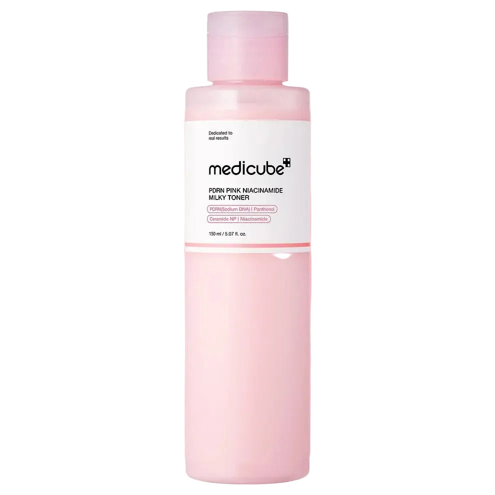 MediCube PDRN Pink Niacinamide Milky Toner for hydration, brightening and barrier repair