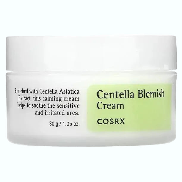 COSRX Centella Blemish Cream for acne scars, blemishs, and red irritated skin with zinc oxide and centella