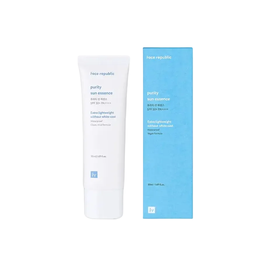 Face Republic Purity Sun Essence SPF50+ PA++++ lightweight Korean sunscreen for daily UV protection