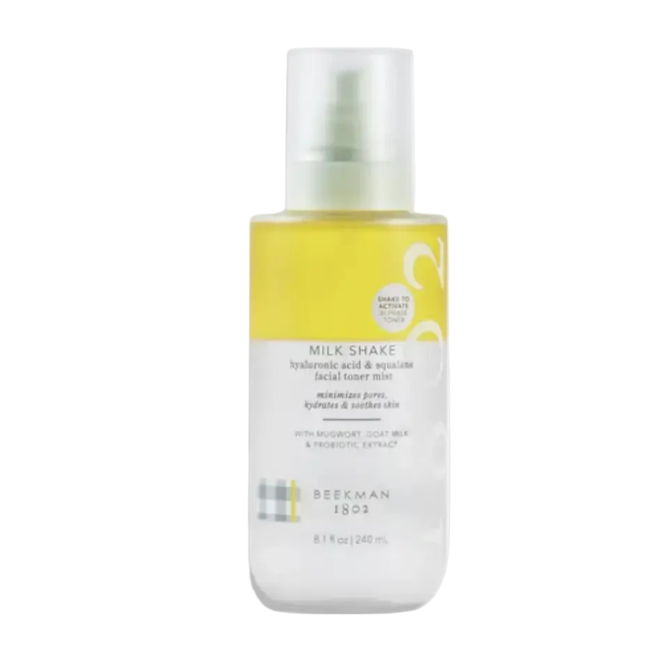 Beekman 1802 Milk Shake Hyaluronic Acid & Squalane Facial Toner Mist for sensitive skin hydration
