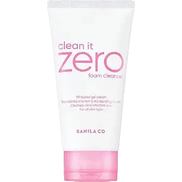 Banila Co Clean It Zero Foam Cleanser gentle creamy foam for all skin types deep cleansing
