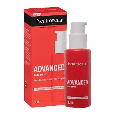 Neutrogena Advanced Acne Serum with salicylic, glycolic, and mandelic acids for acne and uneven texture