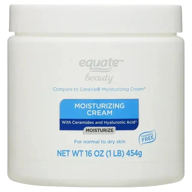 Equate Beauty Moisturizing Cream with ceramides and hyaluronic acid for dry sensitive skin and barrier repair