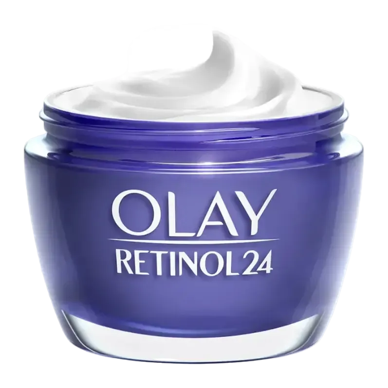 Olay Retinol 24 Night Face Cream with retinol and niacinamide for anti-aging and 24-hour hydration