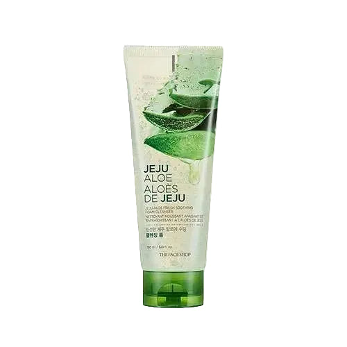 The Face Shop Jeju Aloe Fresh Soothing Foam Cleanser for gentle hydration and skin soothing