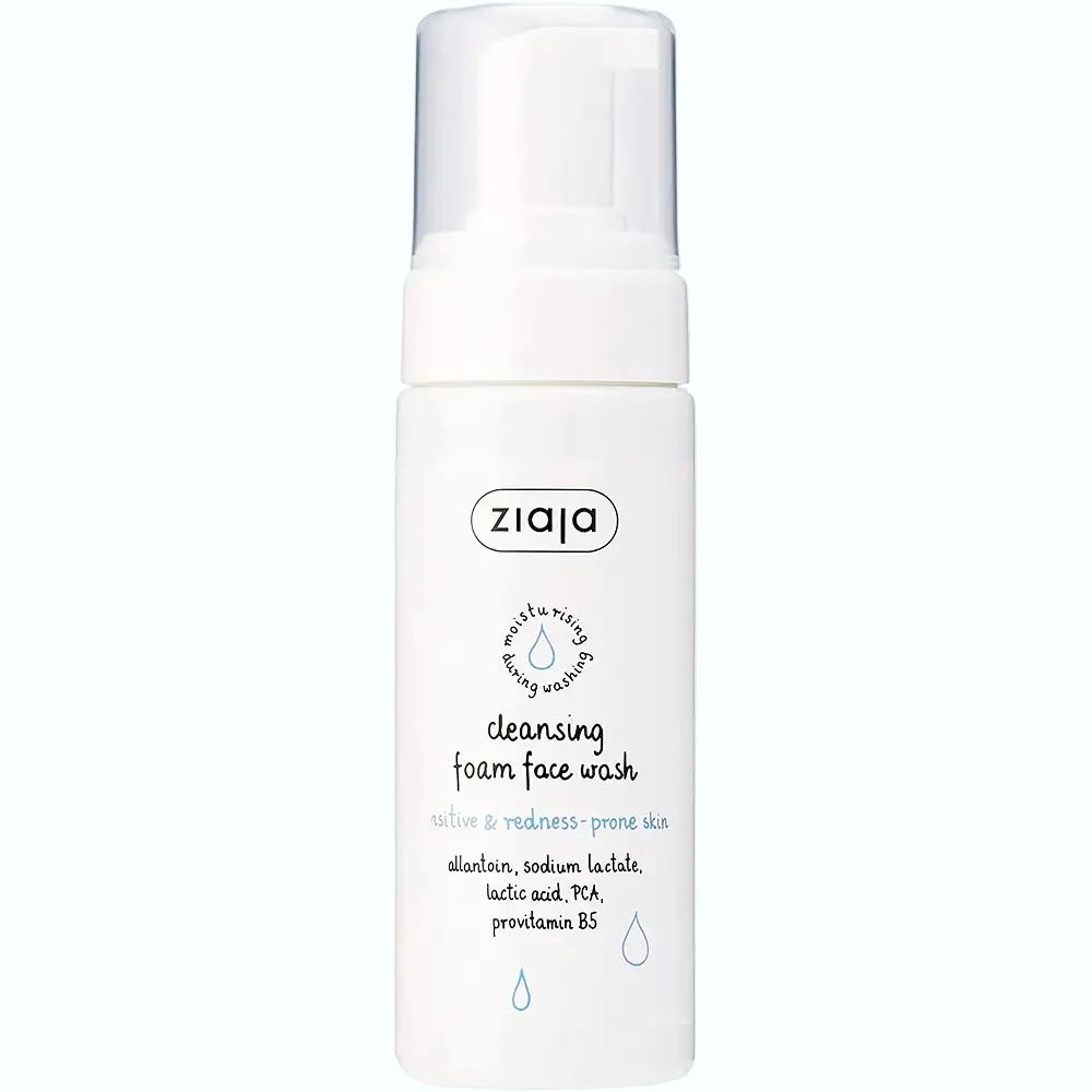 Ziaja Cleansing Foam Face Wash for sensitive and redness-prone skin with niacinamide and allantoin
