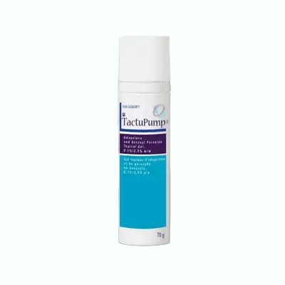 Galderma Tactupump Forte prescription acne treatment with adapalene and benzoyl peroxide