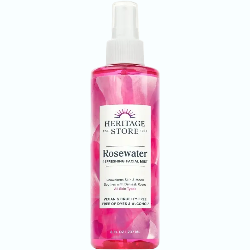 Heritage Store Rosewater Refreshing Facial Mist with damask rose for hydration and refreshing skin