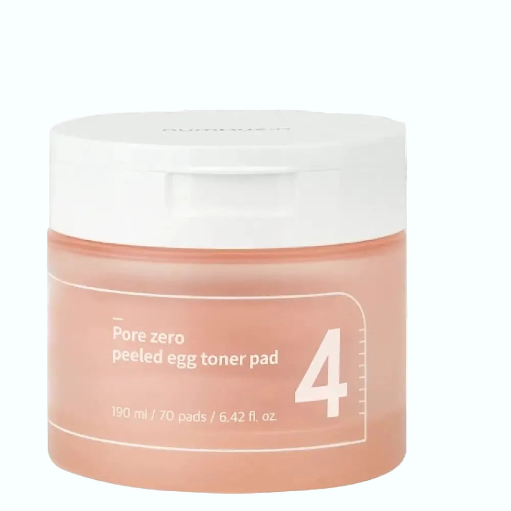 Numbuzin No.4 Pore Zero Peeled Egg Toner Pad for pore minimizing and oil control with LHA and gluconolactone