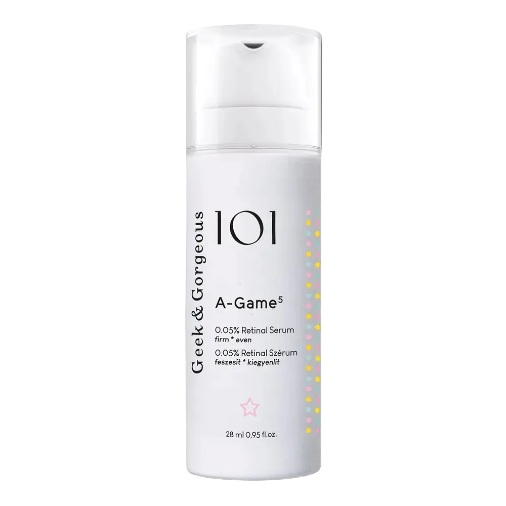 Geek & Gorgeous A-Game 5 0.05% Retinal Serum for anti-aging, fine lines, and uneven skin tone