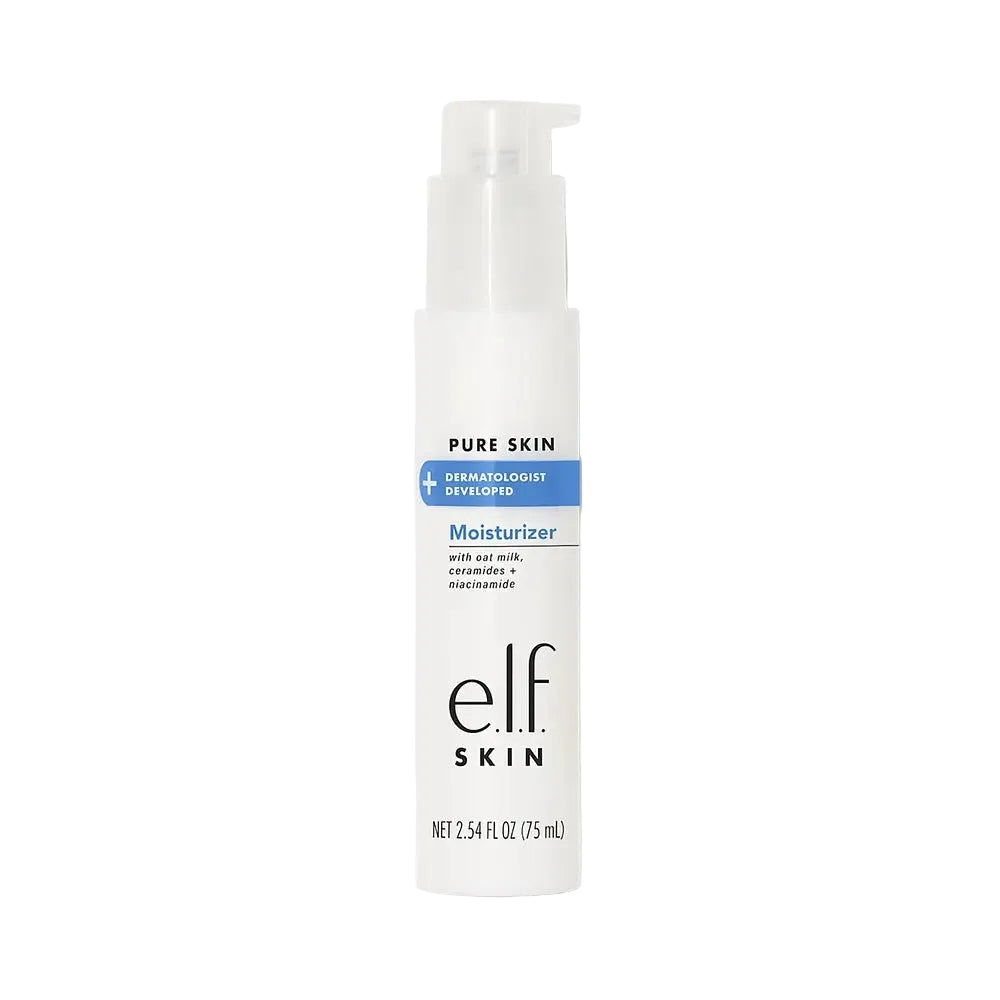 e.l.f. cosmetics Pure Skin Moisturizer fragrance-free hydrating cream for all skin types with niacinamide and ceramides