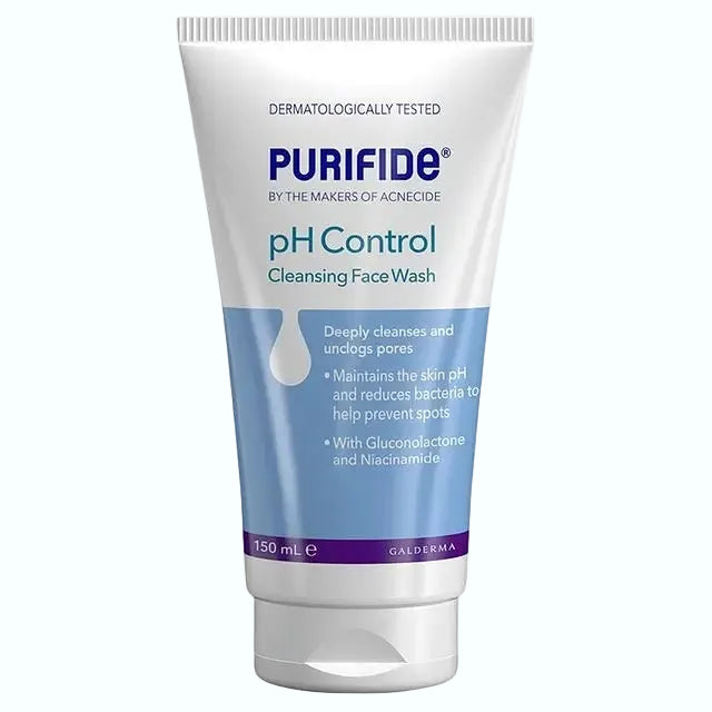 Acnecide pH Control Face Wash with niacinamide and AHAs for acne-prone sensitive skin