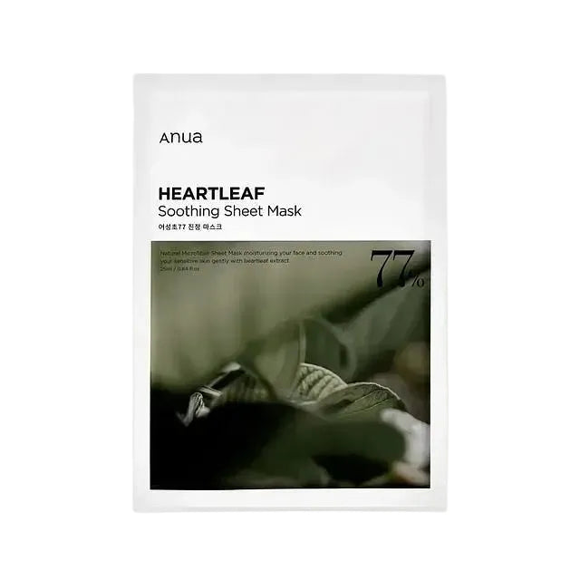 Anua Heartleaf 77% Soothing Sheet Mask for sensitive skin hydration and redness relief