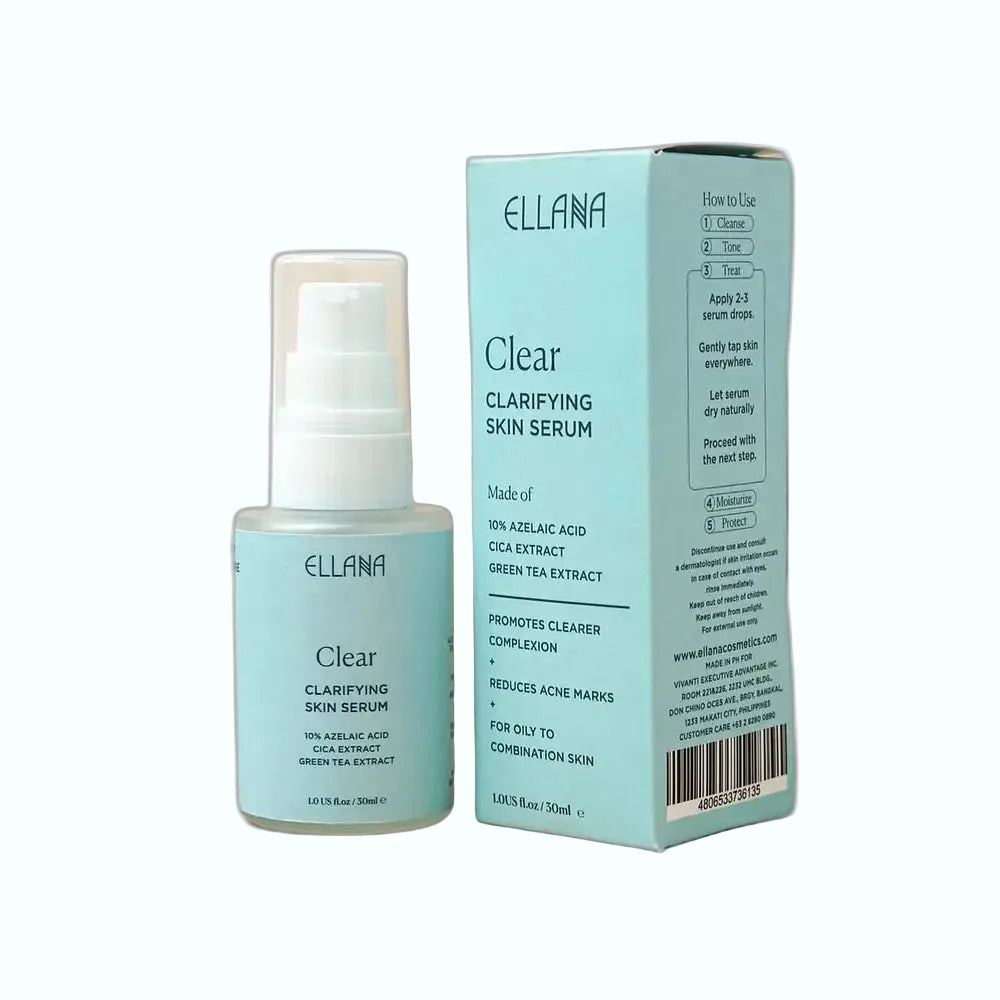 Ellana Clear Clarifying Serum with azelaic acid for oily acne-prone skin and pore refinement
