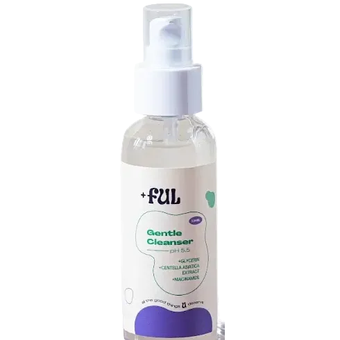 +ful Gentle Cleanser pH 5.5 daily face wash for sensitive and dry skin with niacinamide and centella