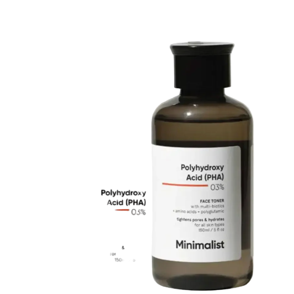 Minimalist Polyhydroxy Acid PHA 03% Toner for gentle exfoliation, pore tightening and hydration