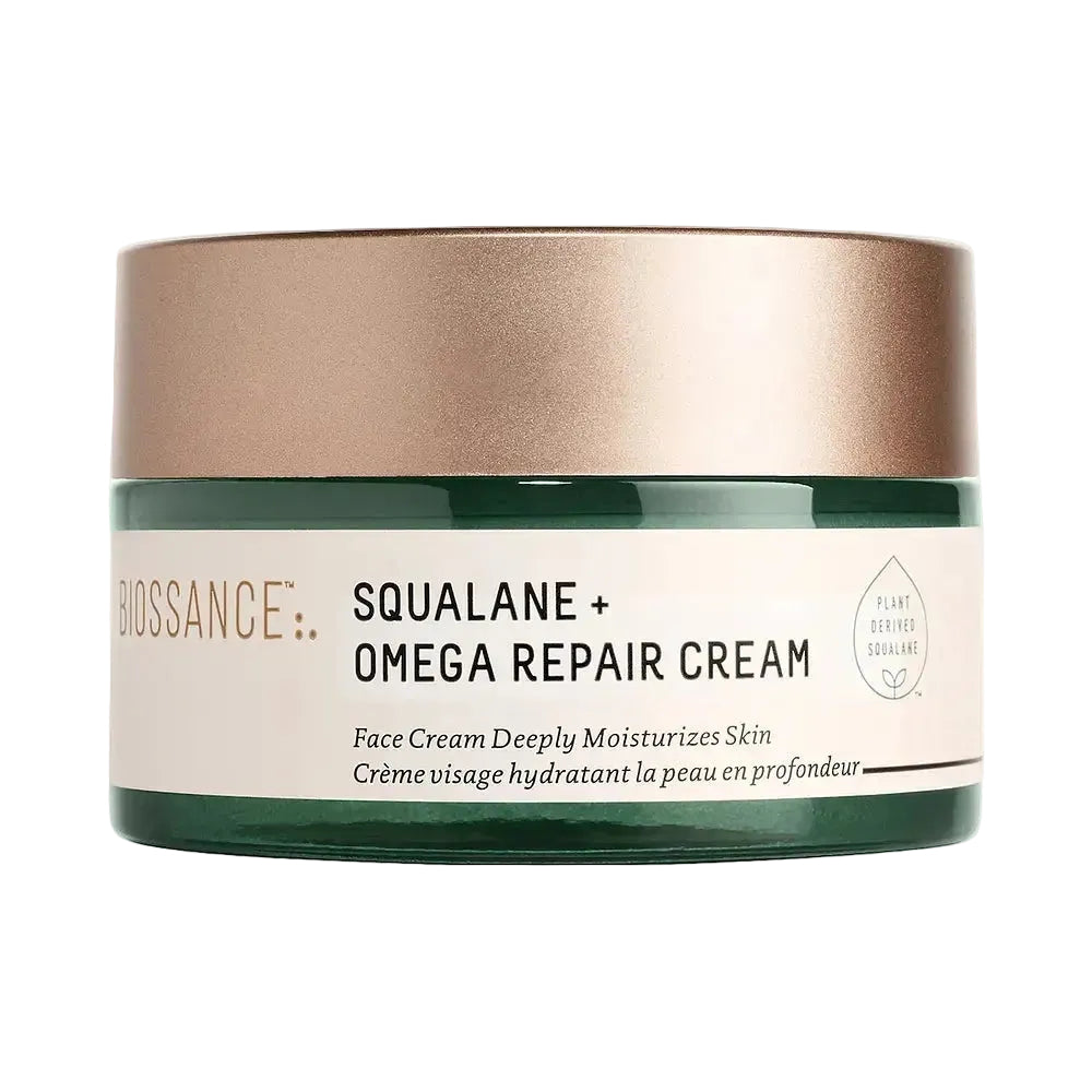 Biossance Squalane Omega Repair Cream with ceramides for deep hydration and barrier repair