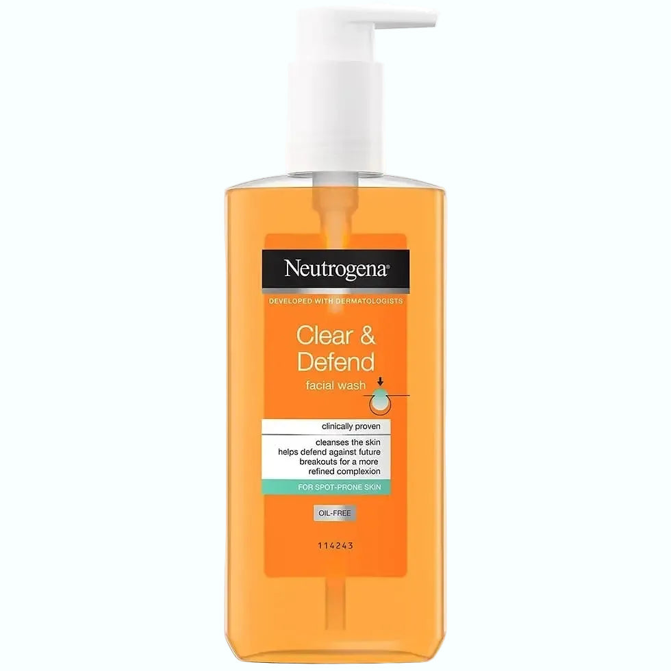 Neutrogena Clear & Defend Facial Wash with salicylic acid for acne-prone skin and oil control