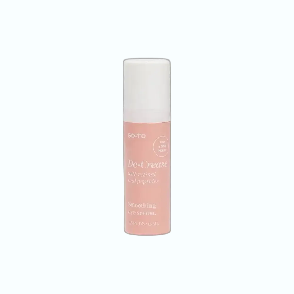 Go-To Skincare De-Crease Smoothing Eye Serum with retinal and peptides for fine lines and wrinkles
